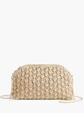 NWT J. Crew Factory Woven Clutch, Light Tan, One Size